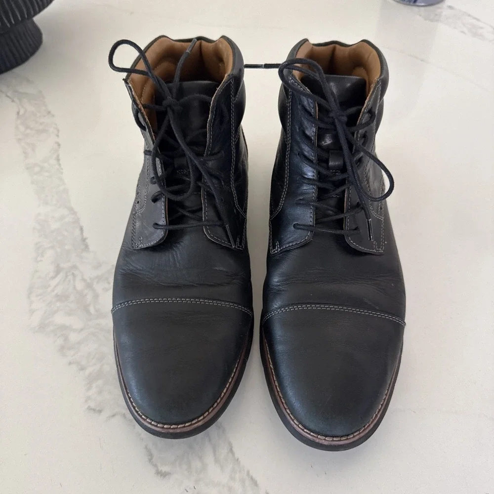 Johnston & Murphy Holden Chukka Boots Mens 9.5 Ankle Comfort Black Leather Shoes